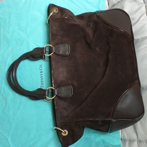 TIFFANY & Co Italian Leather & Suede Handbag - Picture 10 of 12